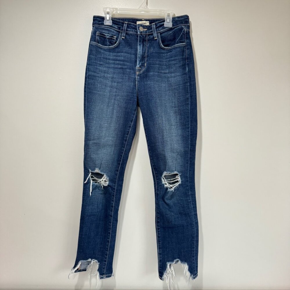 L' AGENCE High Rise Skinny Vintage Destruct Jeans Sz. 26 - Picture 2 of 10